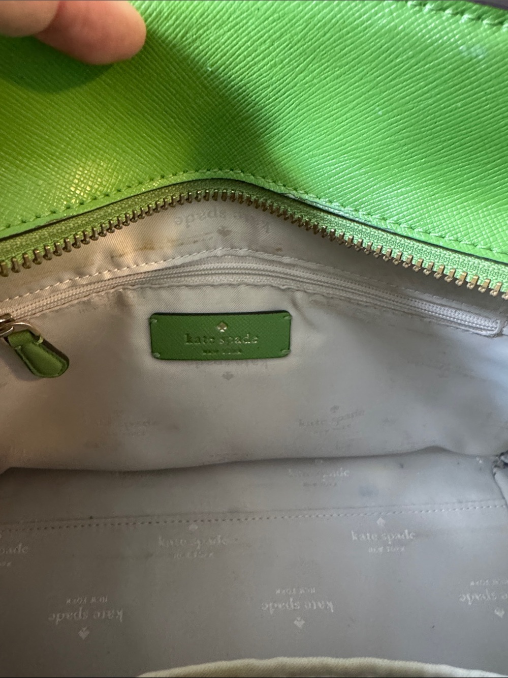 kate spade kelly green leather satchel with crossbody strap, new without tag - Picture 11 of 16